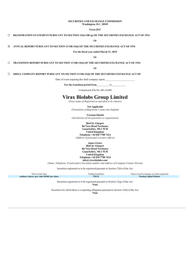 Thumbnail Virax Biolabs Annual Report 2025