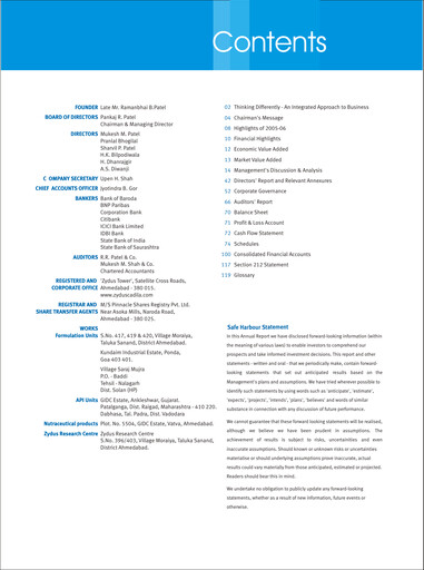 Vorschaubild Zydus Lifesciences Jahresbericht 2005-2006