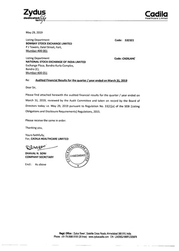 Thumbnail Zydus Lifesciences Financial Statement 2018-2019