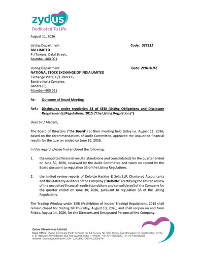 Thumbnail Zydus Lifesciences Quarterly Report 2026-q1