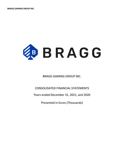 Vorschaubild Bragg Gaming Group Finanzmitteilung 2021