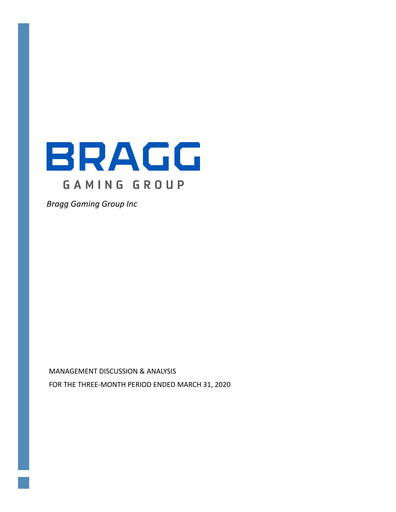 Vorschaubild Bragg Gaming Group Quartalsbericht 2020-q1
