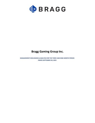 Vorschaubild Bragg Gaming Group Quartalsbericht 2023-q3
