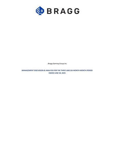 Vorschaubild Bragg Gaming Group Quartalsbericht 2025-q2
