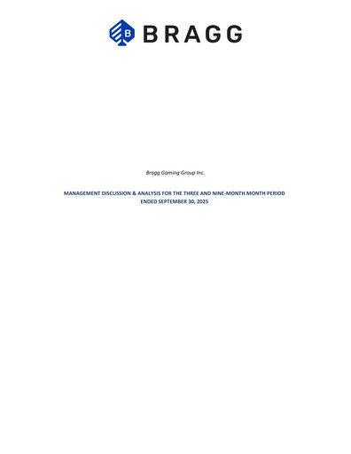 Vorschaubild Bragg Gaming Group Quartalsbericht 2025-q3