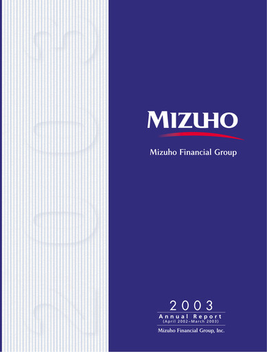 Thumbnail Mizuho Financial Group
 Annual Report 2003