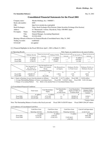 Thumbnail Mizuho Financial Group
 Financial Statement 2001