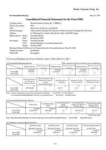Thumbnail Mizuho Financial Group
 Financial Statement 2002