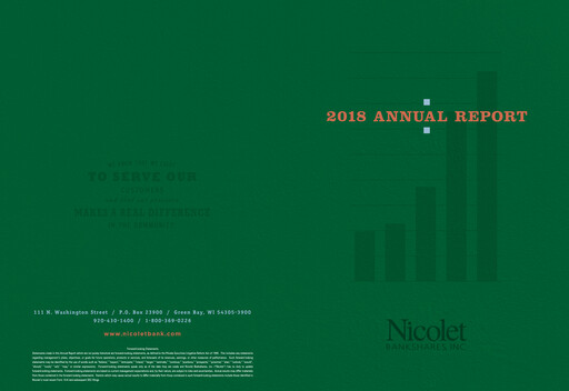 Miniature Nicolet Bankshares Rapport annuel 2018