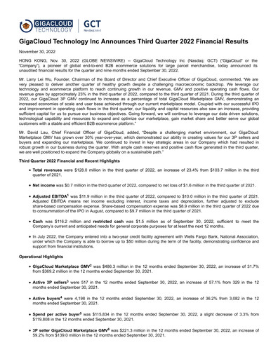 Thumbnail GigaCloud Technology Quarterly Report 2022-q3