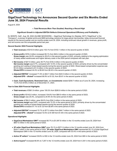 Thumbnail GigaCloud Technology Quarterly Report 2024-q2