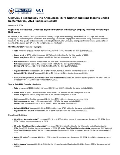 Thumbnail GigaCloud Technology Quarterly Report 2024-q3