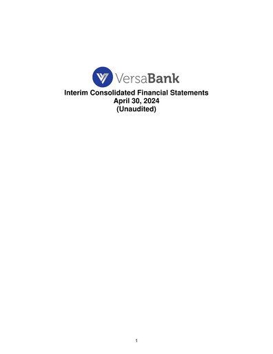Thumbnail VersaBank Financial Statement 2024-q2