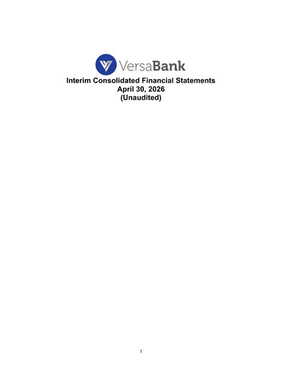 Thumbnail VersaBank Financial Statement 2026-q2