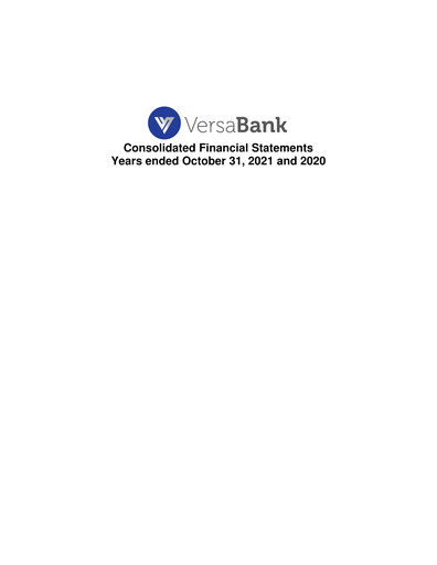 Thumbnail VersaBank Financial Statement fy2021