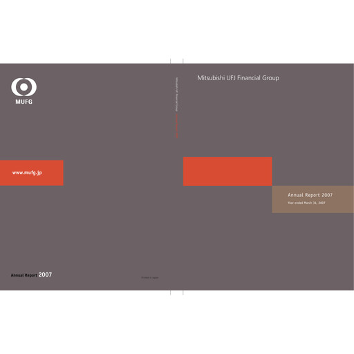 Thumbnail Mitsubishi UFJ Financial Annual Report 2007