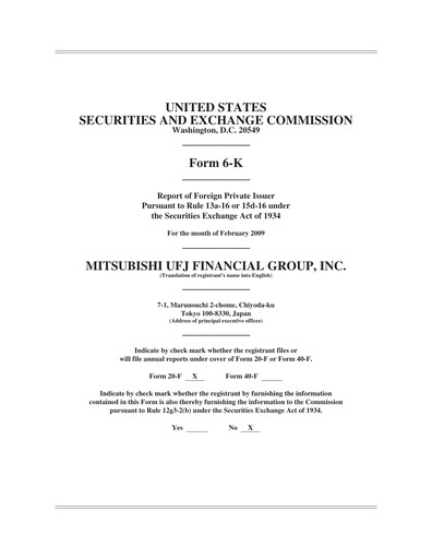 Thumbnail Mitsubishi UFJ Financial Half-year Report 2008-h1