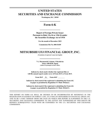 Thumbnail Mitsubishi UFJ Financial Half-year Report 2023-h1