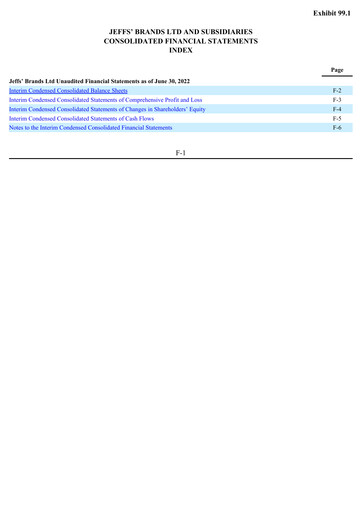 Miniature Jeffs' Brands Rapport semestriel 2022-h1