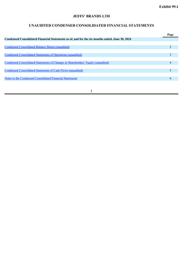 Miniature Jeffs' Brands Rapport semestriel 2024-h1