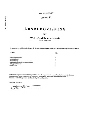 Thumbnail Qiiwi Games Annual Report 2014