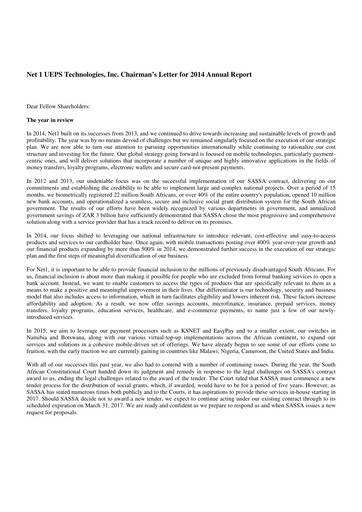 Thumbnail Lesaka Technologies Annual Report 2014