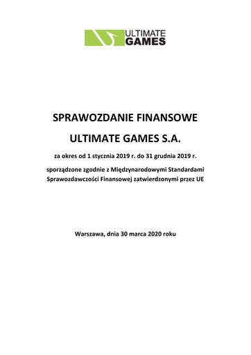 Miniature Ultimate Games Bilan financier 2019