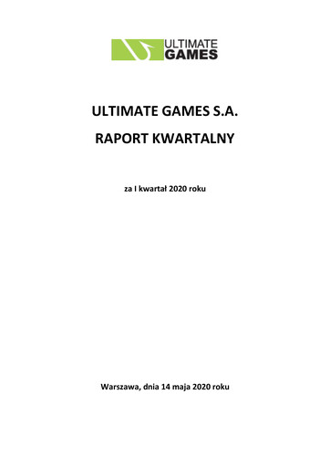 Miniature Ultimate Games Rapport trimestriel 2020-q1