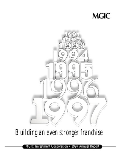 Thumbnail MGIC Investment
 Annual Report 1997