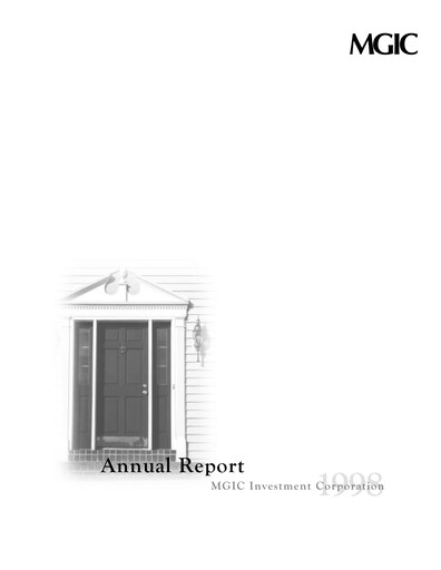 Thumbnail MGIC Investment
 Annual Report 1998
