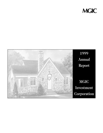 Thumbnail MGIC Investment
 Annual Report 1999