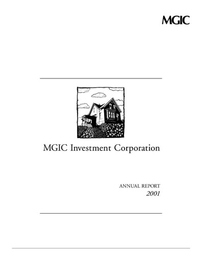 Thumbnail MGIC Investment
 Annual Report 2001