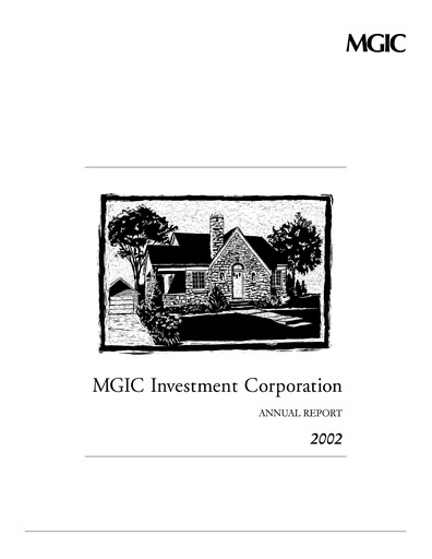 Thumbnail MGIC Investment
 Annual Report 2002