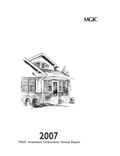 Thumbnail MGIC Investment
 Annual Report 2007