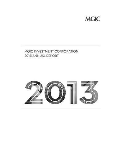 Thumbnail MGIC Investment
 Annual Report 2013