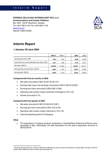 Thumbnail Svenska Cellulosa Aktiebolaget (SCA) Half-year Report 2004-h1