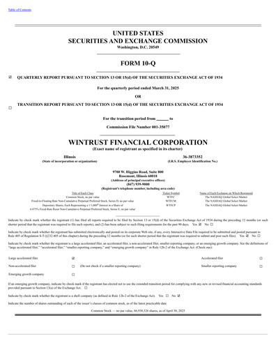 Thumbnail Wintrust Financial Quarterly Report 2025-q1