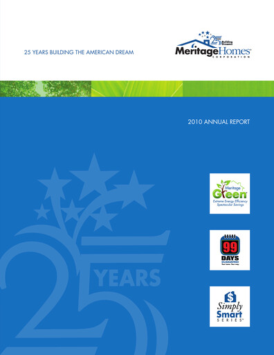 Thumbnail Meritage Homes Annual Report 2010