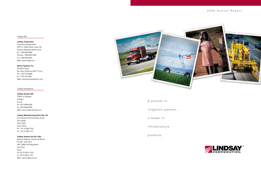 Thumbnail Lindsay Corporation
 Annual Report 2006