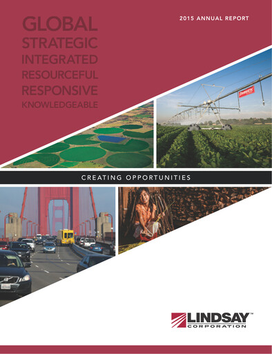 Thumbnail Lindsay Corporation
 Annual Report 2015