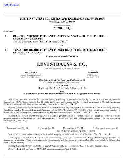 Thumbnail Levi Strauss & Co. Quarterly Report 2013-q1