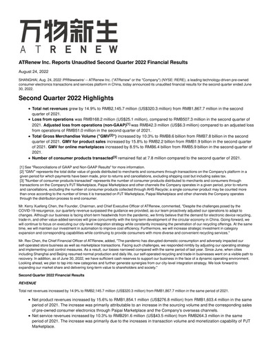 Thumbnail ATRenew Quarterly Report 2022-q2