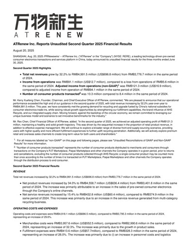 Thumbnail ATRenew Quarterly Report 2025-q2