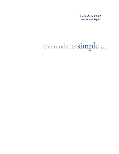Thumbnail Lazard Annual Report 2009