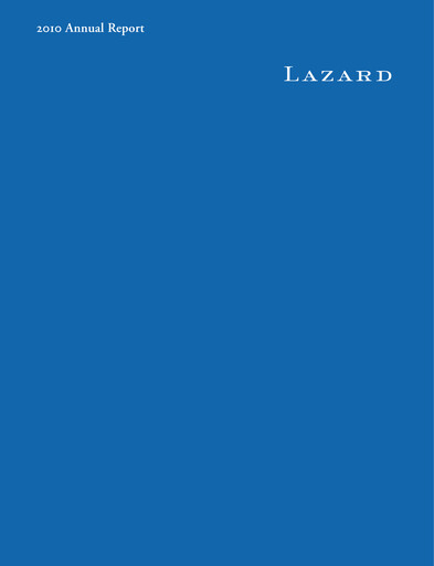 Thumbnail Lazard Annual Report 2010