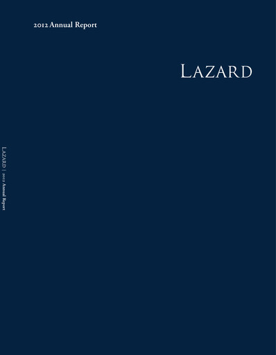 Thumbnail Lazard Annual Report 2012