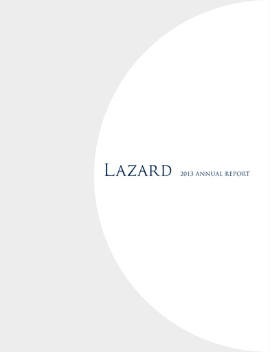 Thumbnail Lazard Annual Report 2013