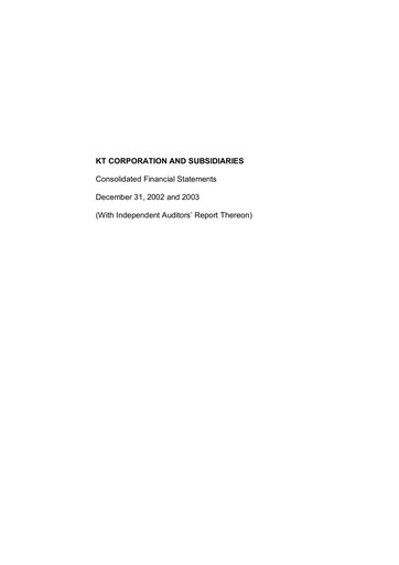 Thumbnail KT Corporation Financial Statement 2003