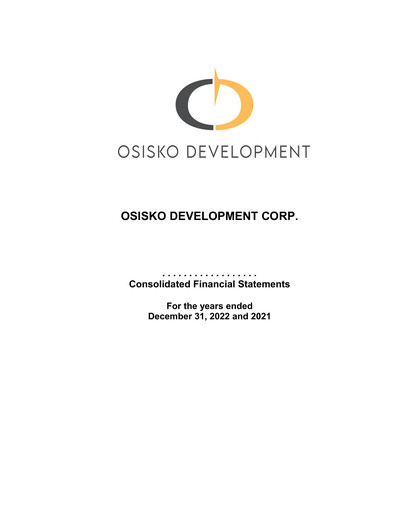 Thumbnail Osisko Development Financial Statement 2022