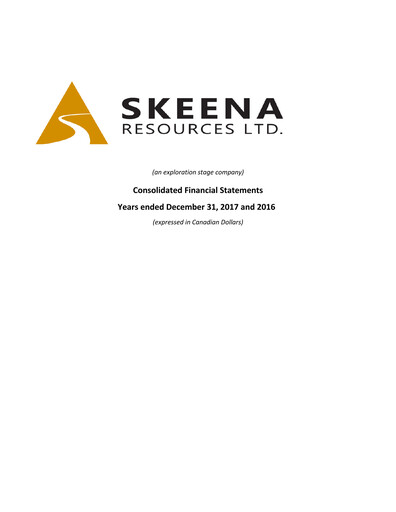 Thumbnail Skeena Resources Financial Statement 2017